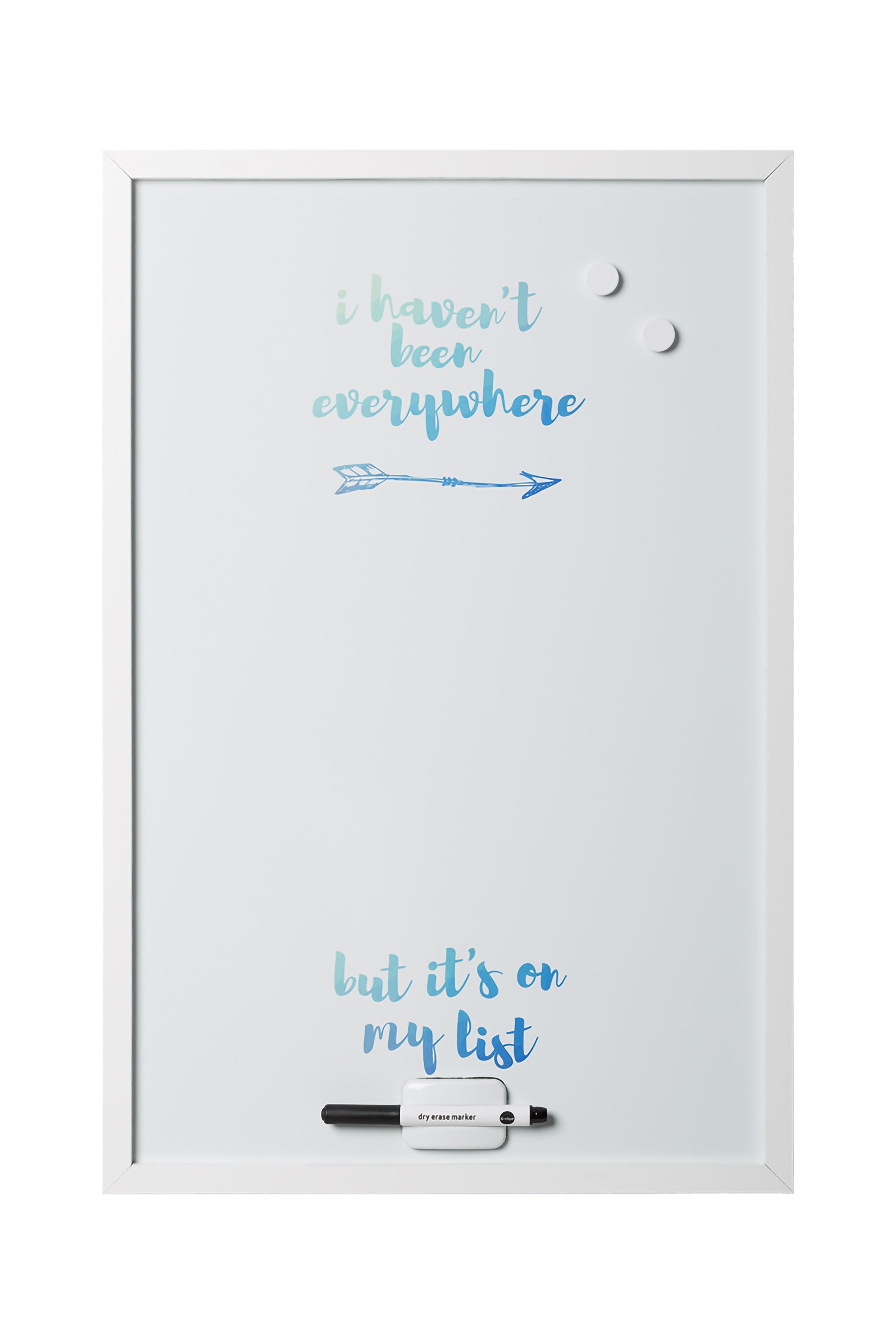 MasterVision Magnetic Dry Erase Quote Travel Board 16x24" White Frame