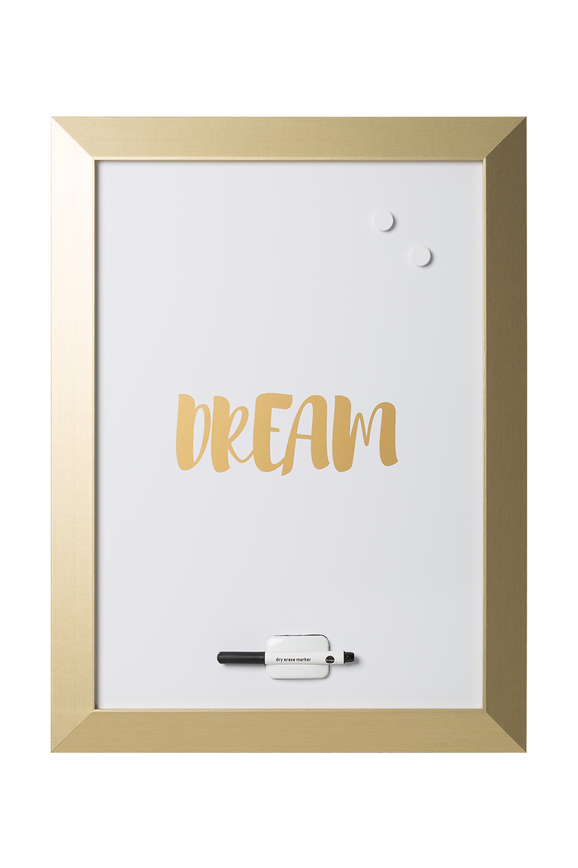 MasterVision Quote "DREAM" Magnetic Dry Erase Board 18x24" Gold Frame