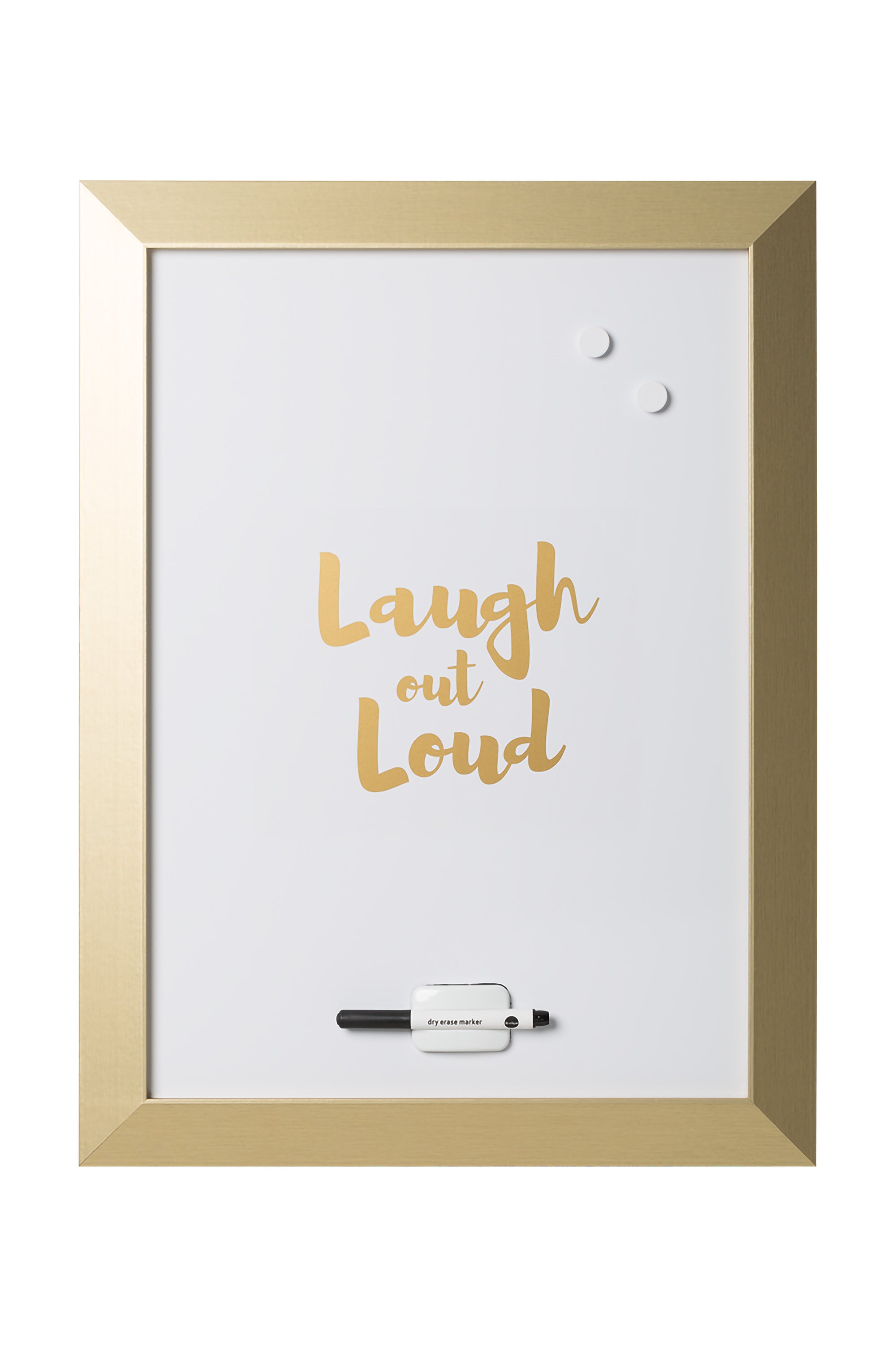 MasterVision Quote "LOL" Magnetic Dry Erase Board 18x24" Gold Frame