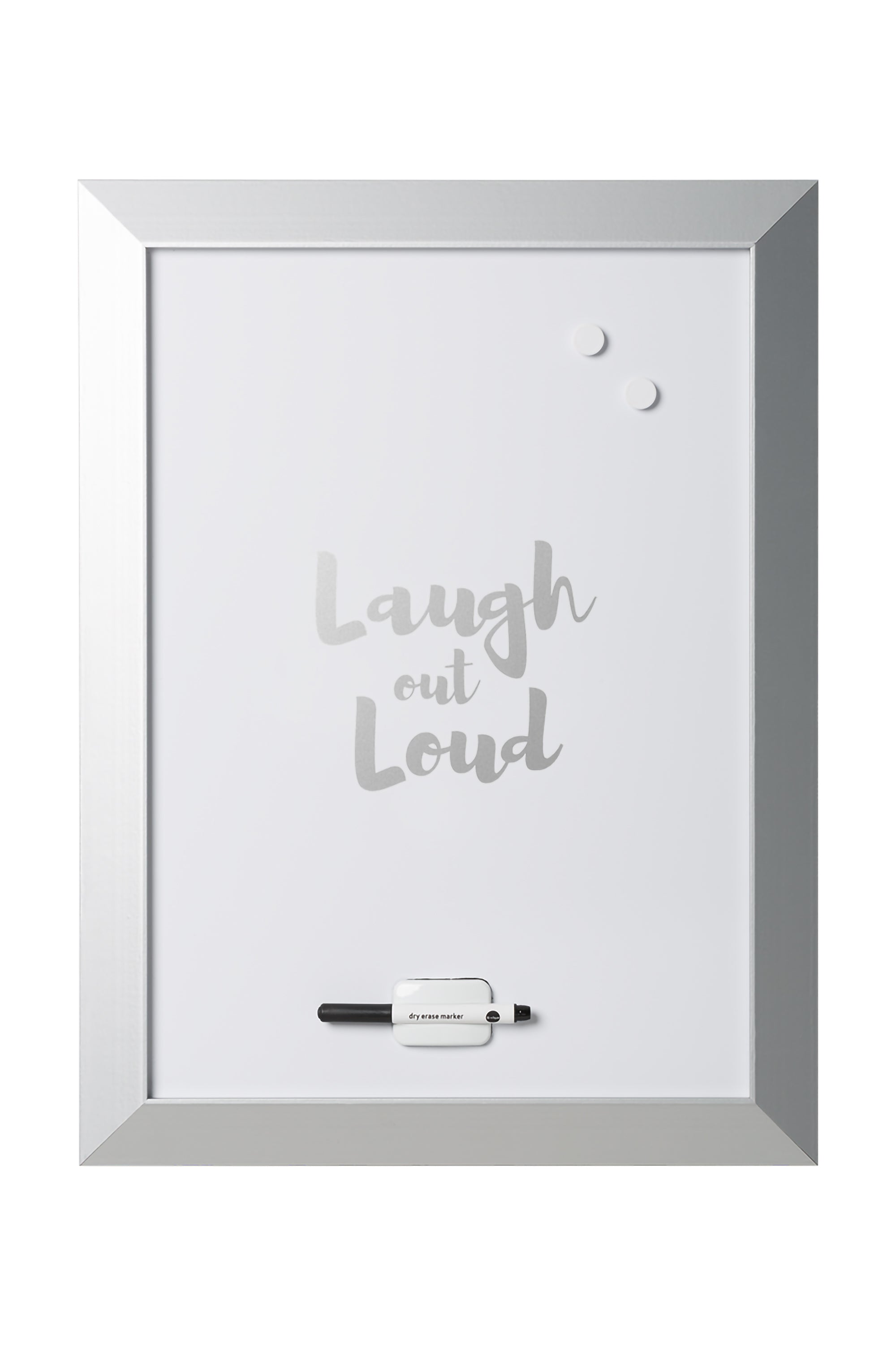 MasterVision Quote "LOL" Magnetic Dry Erase Board 18x24" Silver Frame