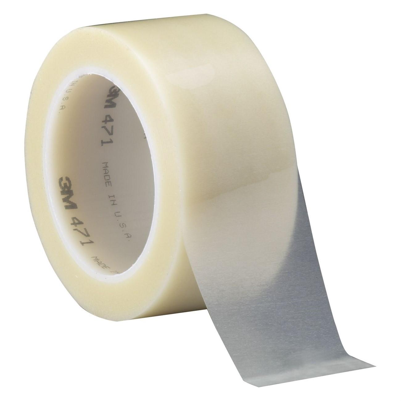 3M Vinyl Tape 471 Transparent, 1 in x 36 yd, 36 per case Bulk