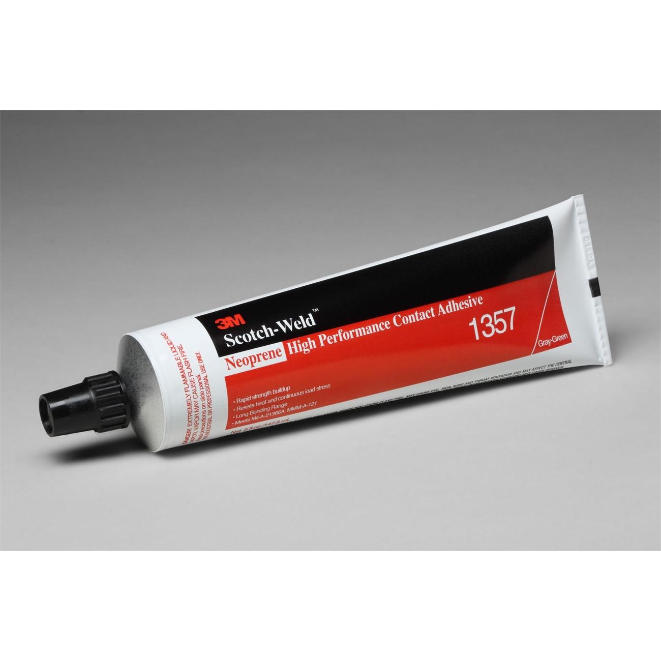 3M Scotch-Weld Neoprene High Performance Contact Adhesive 1357 Gray-Green, 5 oz Tube, 36 per case 3M Stock#:  7010292697