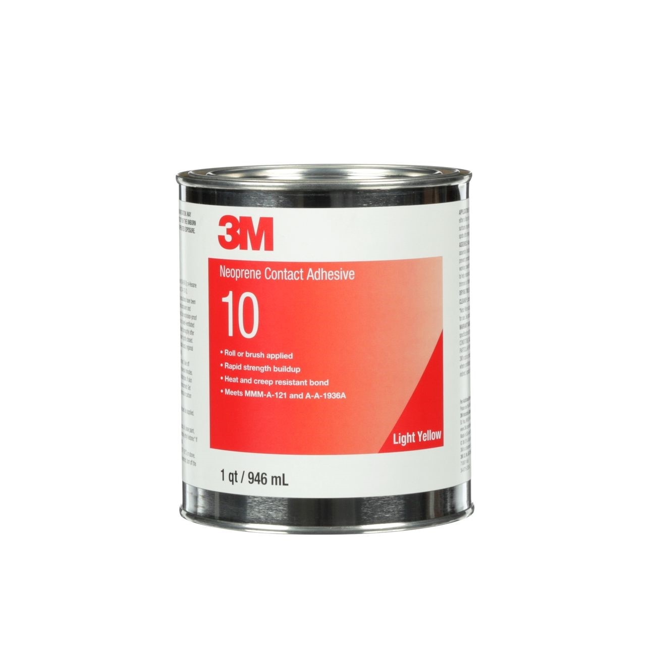 3M Scotch-Weld Neoprene Contact Adhesive 10, Light Yellow, 1 Qt, 12 per case