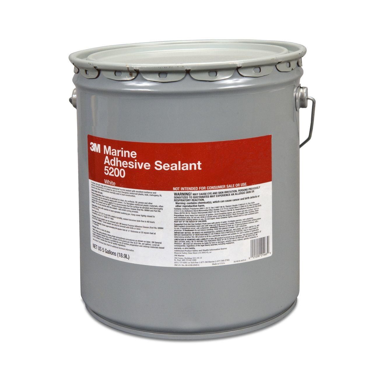 3M(TM) Marine Adhesive Sealant 5200 White, PN21463, 5 Gallon Pail, 1 per case