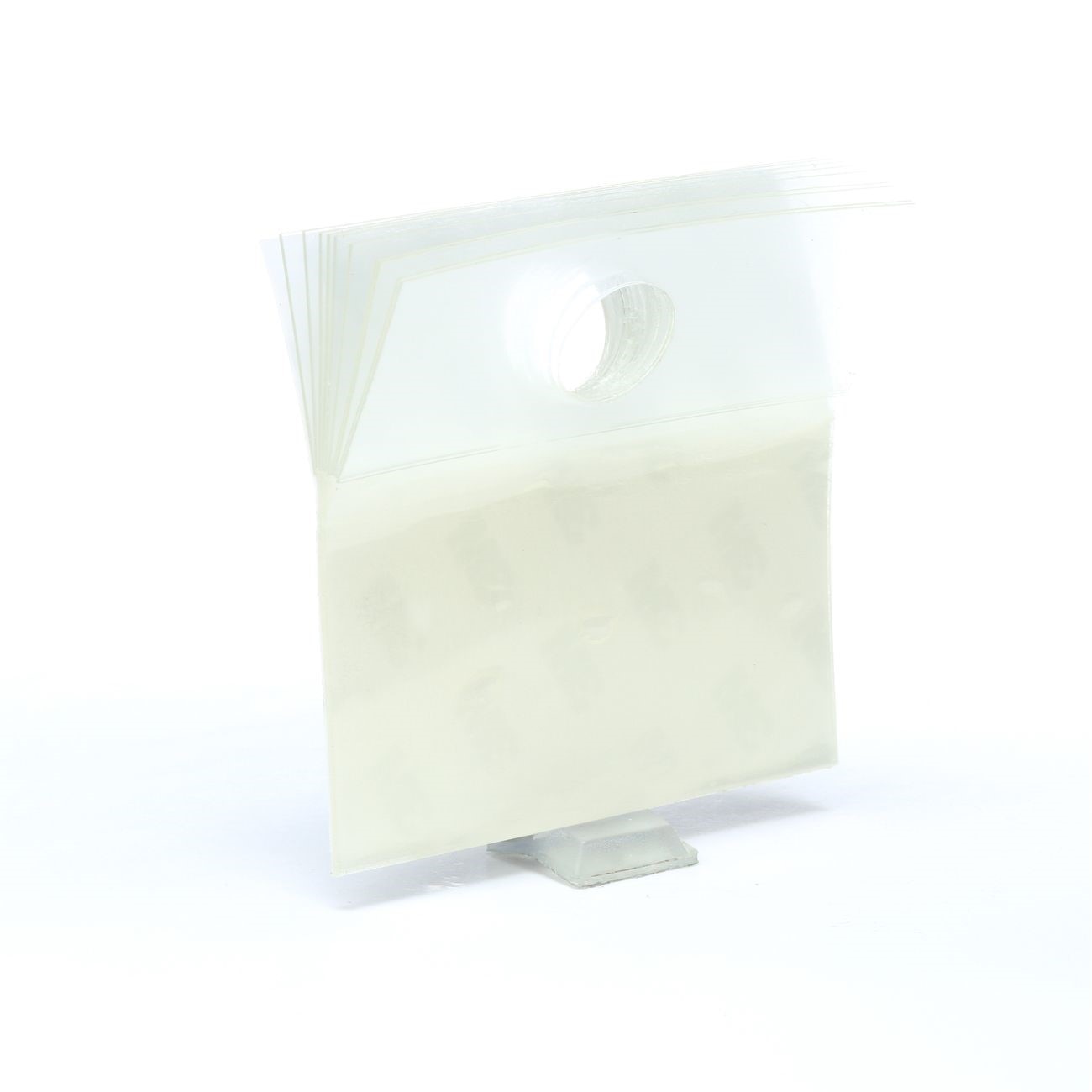 3M(TM) Hang Tab 1076 Clear, 2 in x 2 in, 10 tabs per pad 50 pads per carton 10 cartons per case