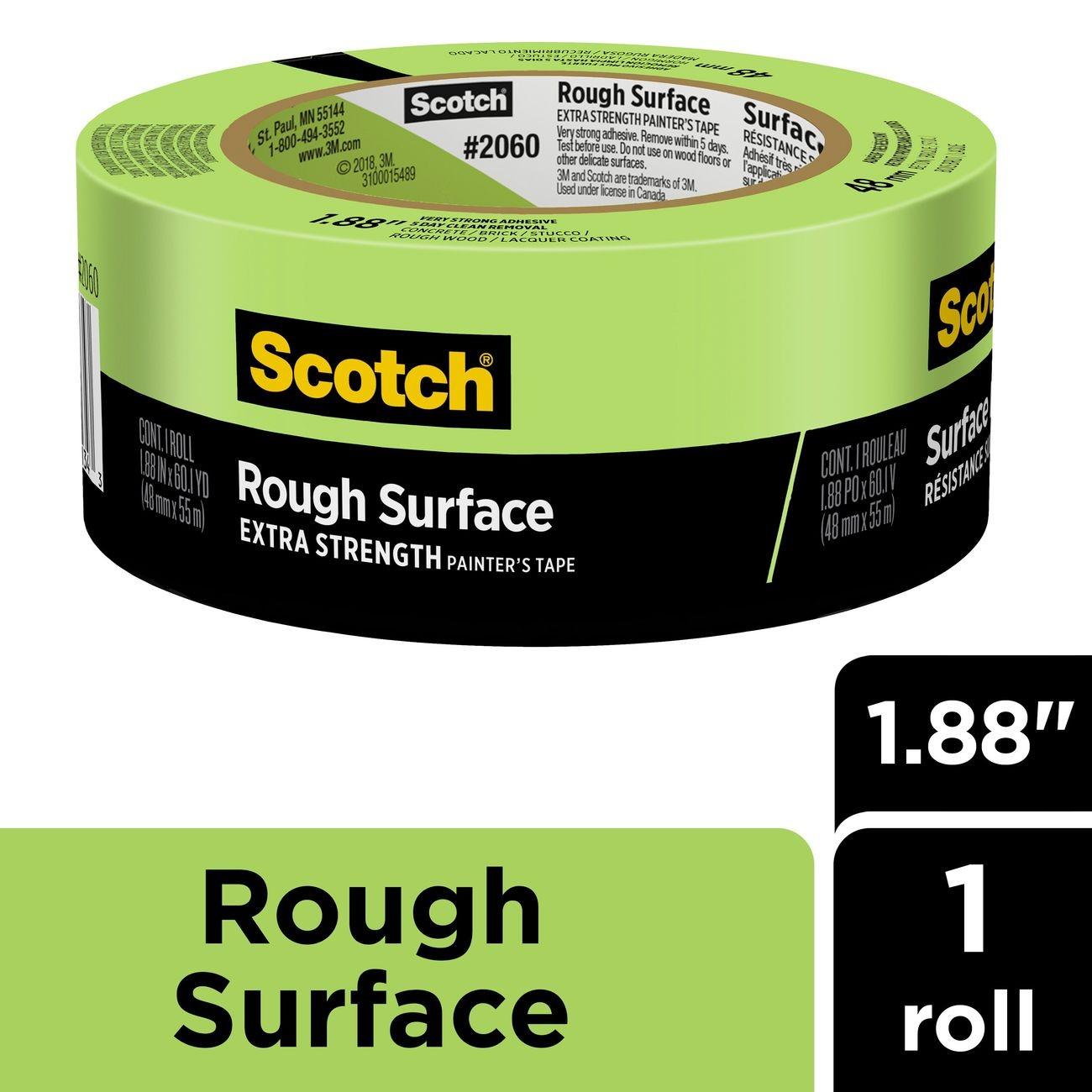 Scotch Masking Tape for Hard-to-Stick Surfaces 2060 2A Individual Wrap, 48 mm x 55 m, 24 per case