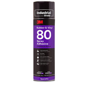 Spray Adhesive, 3M Rubber and Vinyl Spray Adhesive 80 Yellow, 24 fl oz can (Net weight 19 oz), 6 cans per case