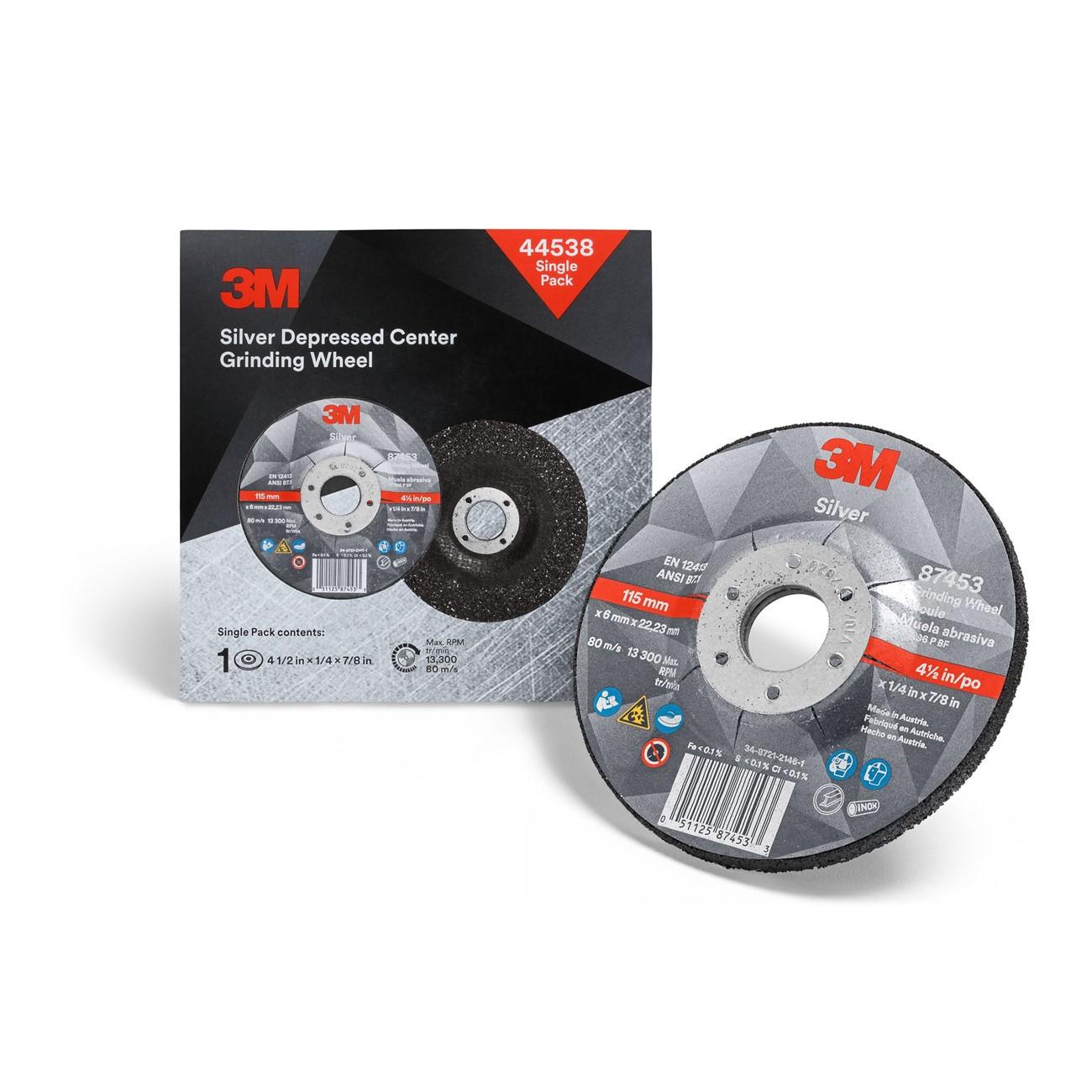 Wheel, Depressed Center, 4 1/2 Inch Dia, 36 Grit, 14/PK, 1 PK/CS