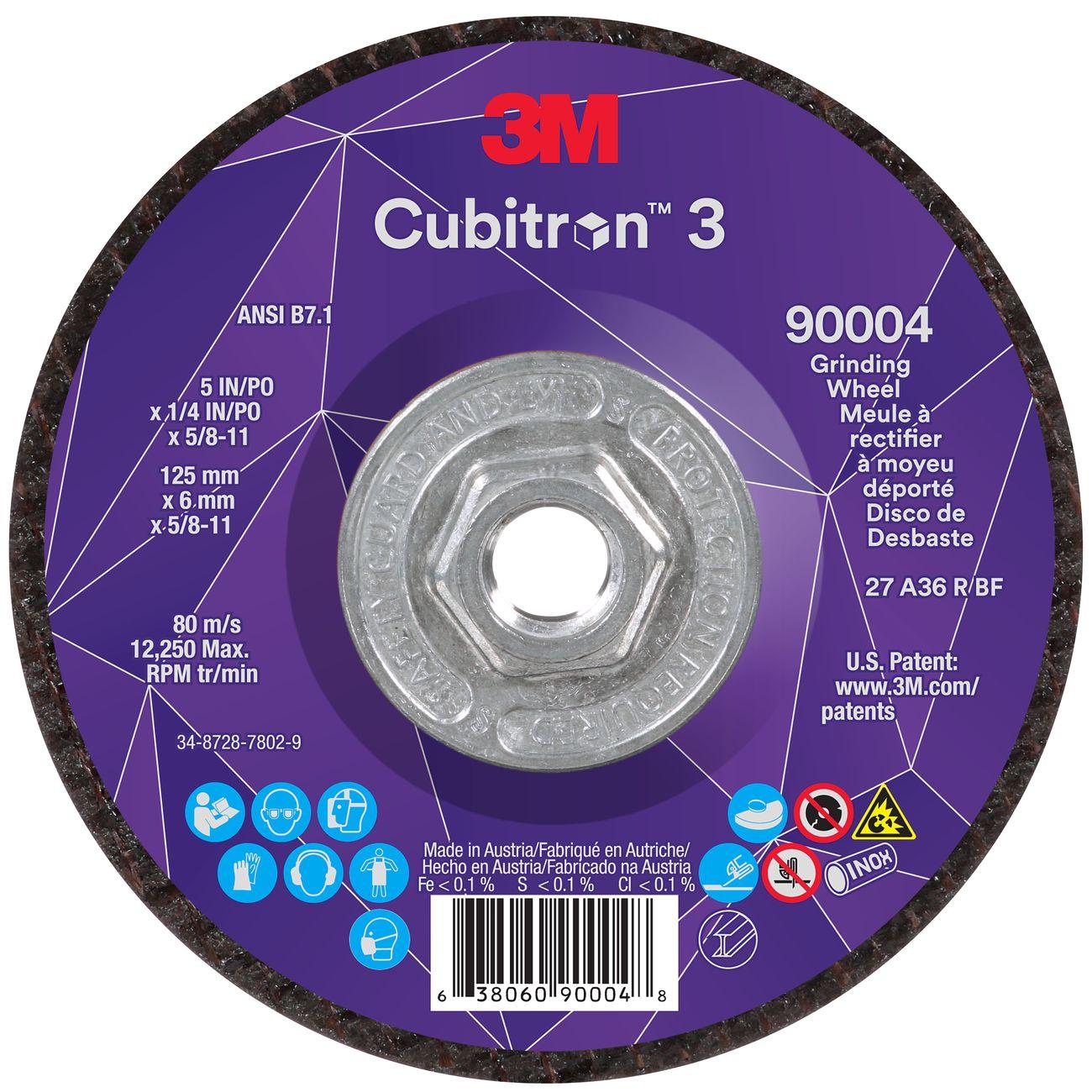 Depressed Center Grinding Wheel, Cubitron 3, 10 EA/CS