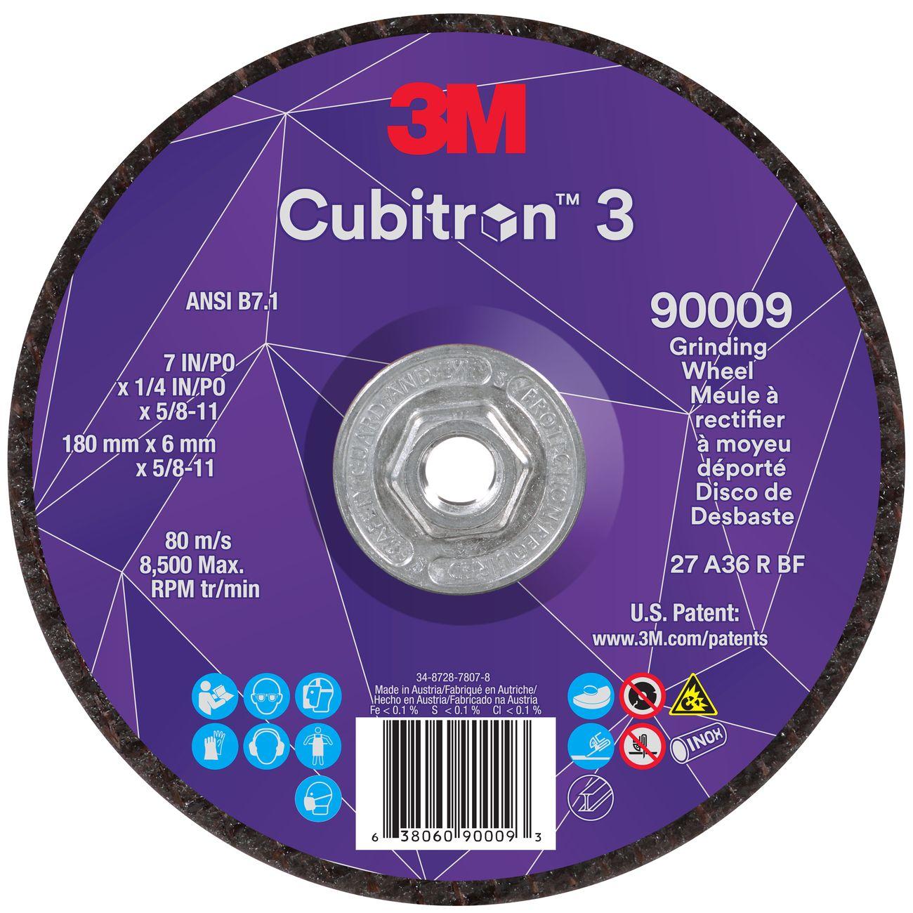 Depressed Center Grinding Wheel, Cubitron 3, 10 EA/CS