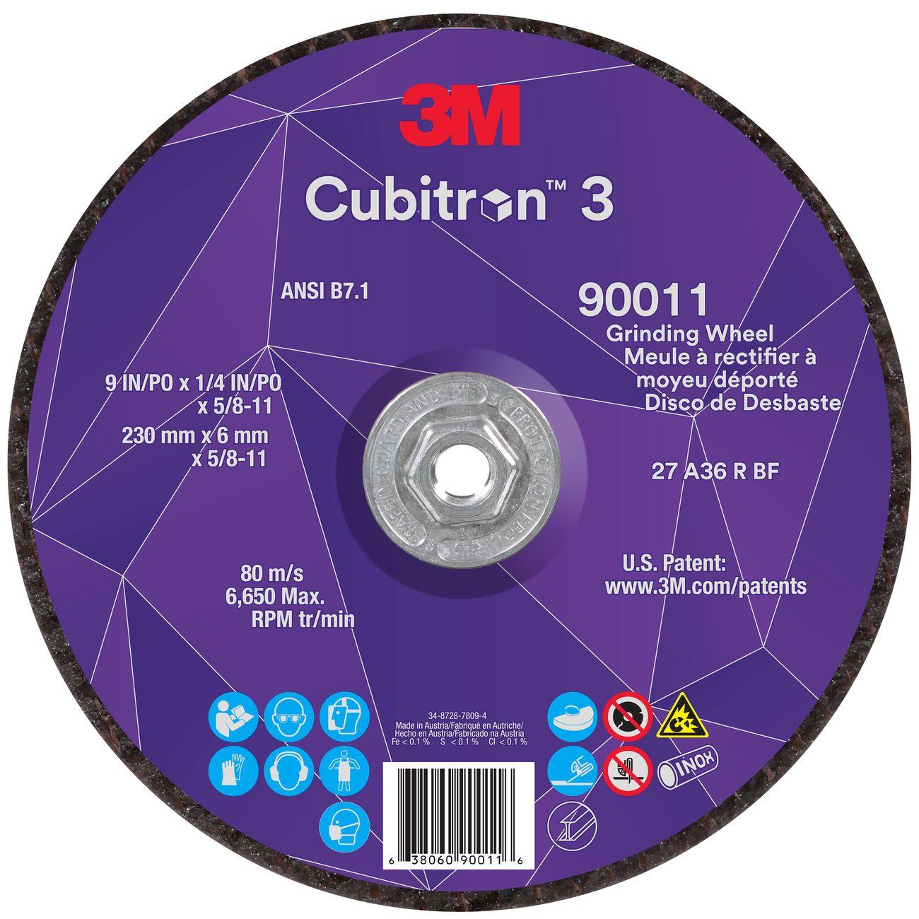 Depressed Center Grinding Wheel, Cubitron 3, 10 EA/CS