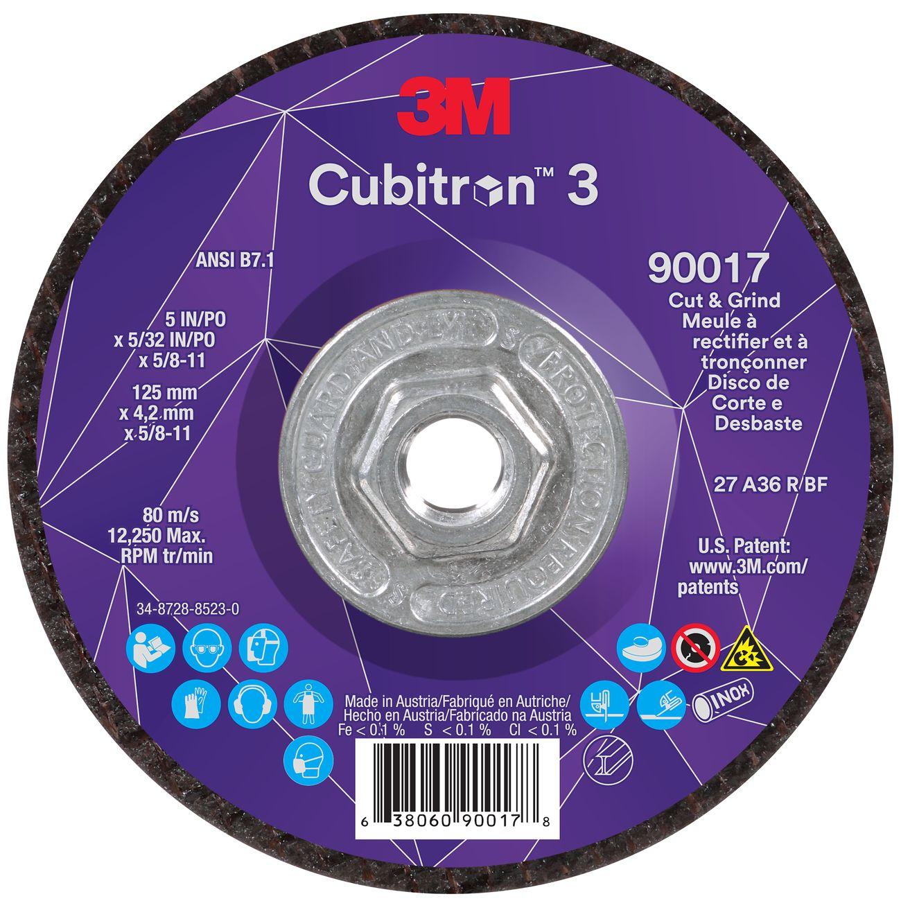 Cut and Grind Wheel, Cubitron 3, 5 Inch Dia, 10 EA/CS
