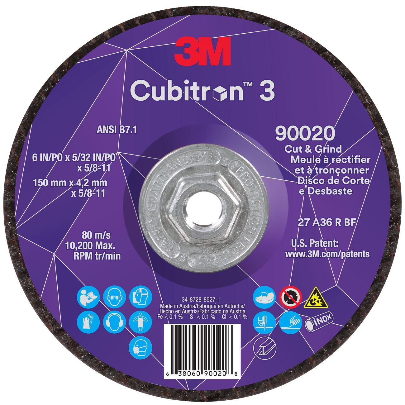 Cut and Grind Wheel, Cubitron 3, 6 Inch Dia, 10 EA/CS