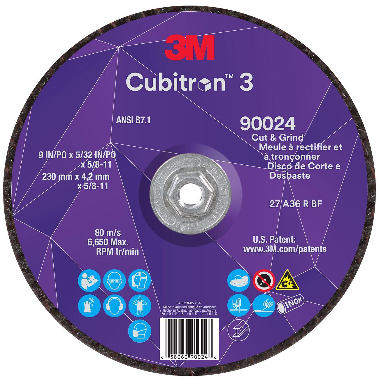 Cut and Grind Wheel, Cubitron 3, 9 Inch Dia, 10 EA/CS