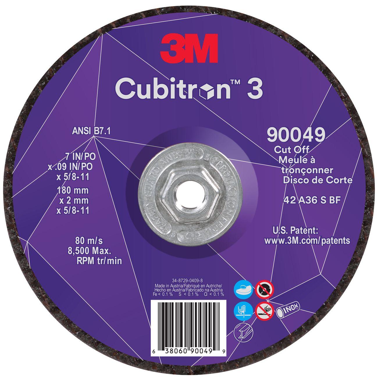 Cut-Off Wheel, Cubitron 3, 7 Inch Dia, 10 EA/CS