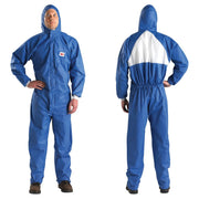 Protective Coverall, Disposable, Blue/White, 2X-Large