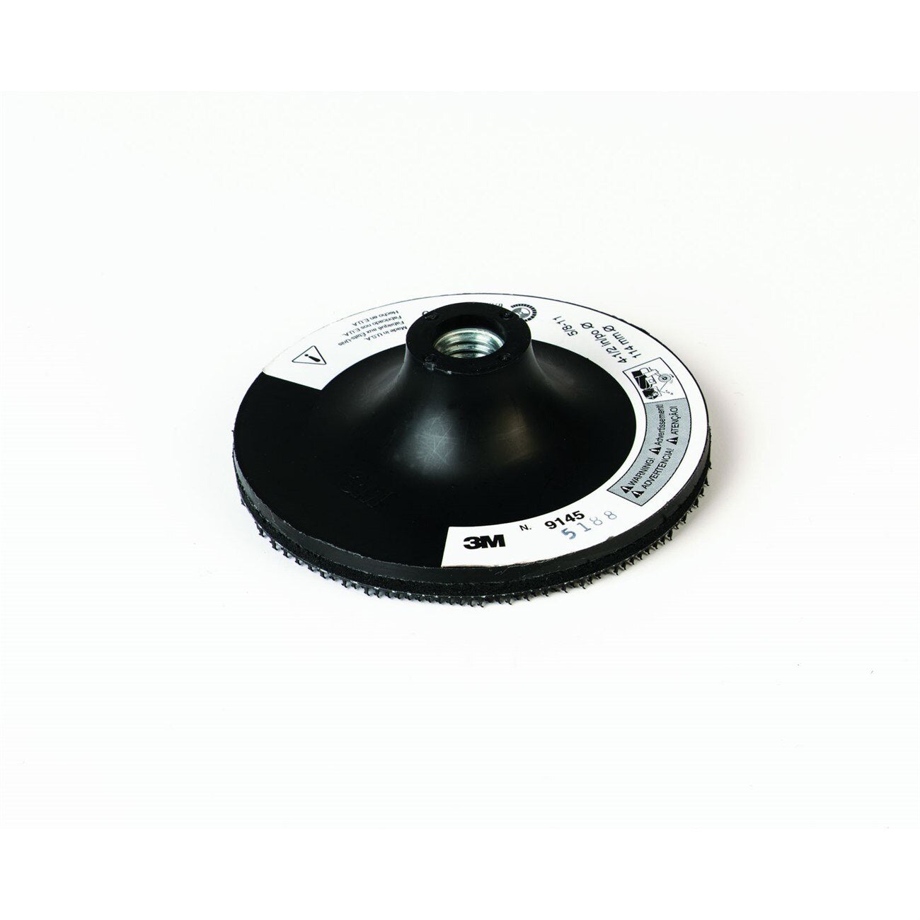 3M Disc Pad Holder 9145, 4-1/2 in x 1/8 in x 3/8 in 5/8-11 Internal, 1 per case