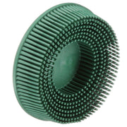Scotch-Brite Roloc Bristle Disc, 3 in x 5/8 Tapered 50, Color: Green, Max RPM: 15,000, priced and sold per case of 40