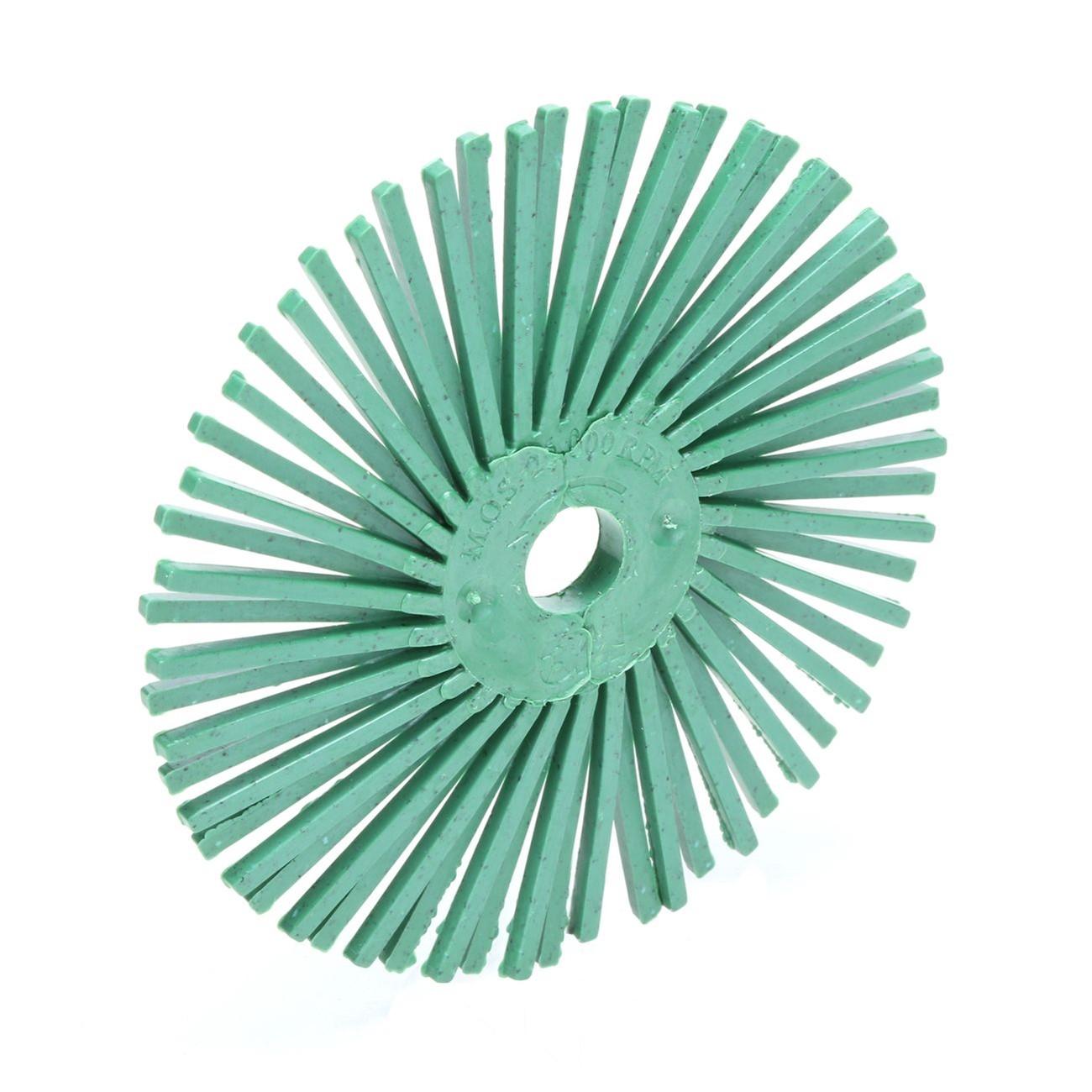 Bristle Disc, 3 Inch Dia, 50 Grit, Ceramic, Curved, Green, 40/CS
