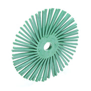 Bristle Disc, 3 Inch Dia, 50 Grit, Ceramic, Curved, Green, 40/CS