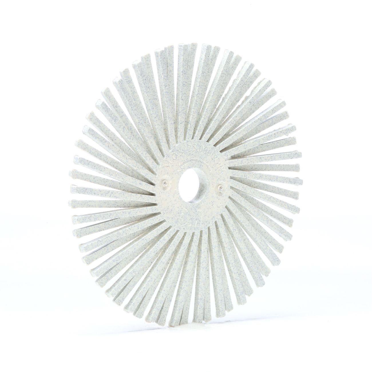 Bristle Disc, 3 Inch Dia, P120 Grit, Ceramic, Curved, White, 40/CS