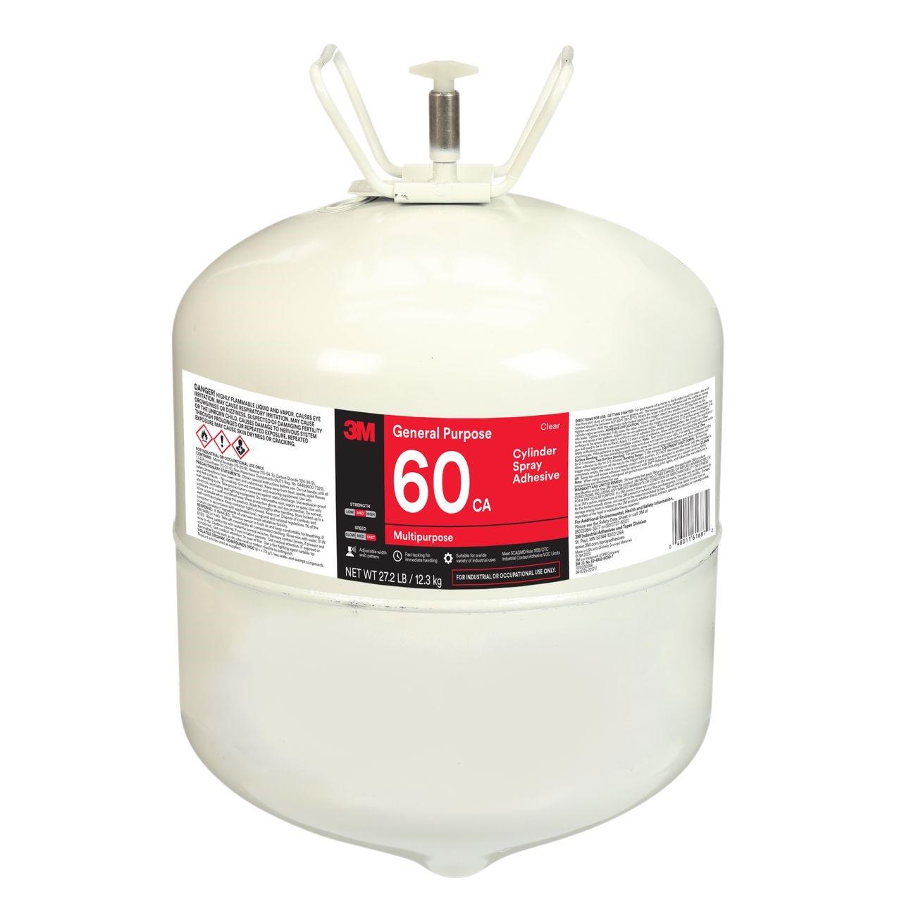 3M(TM) Scotch-Weld(TM) General Purpose 60 CA Cylinder Spray Adhesive Clear Low VOC, Large Cylinder (Net Wt. 27.2 lbs), 1 per case - NOT FOR CONSUMER/RETAIL SALE OR USE