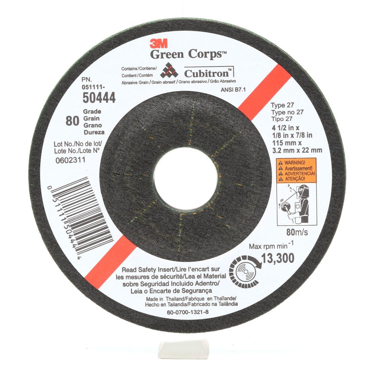 Wheel, Green Corps , Flexible, 7 Inch Dia, Ceramic, 36 Grit, 20/CS