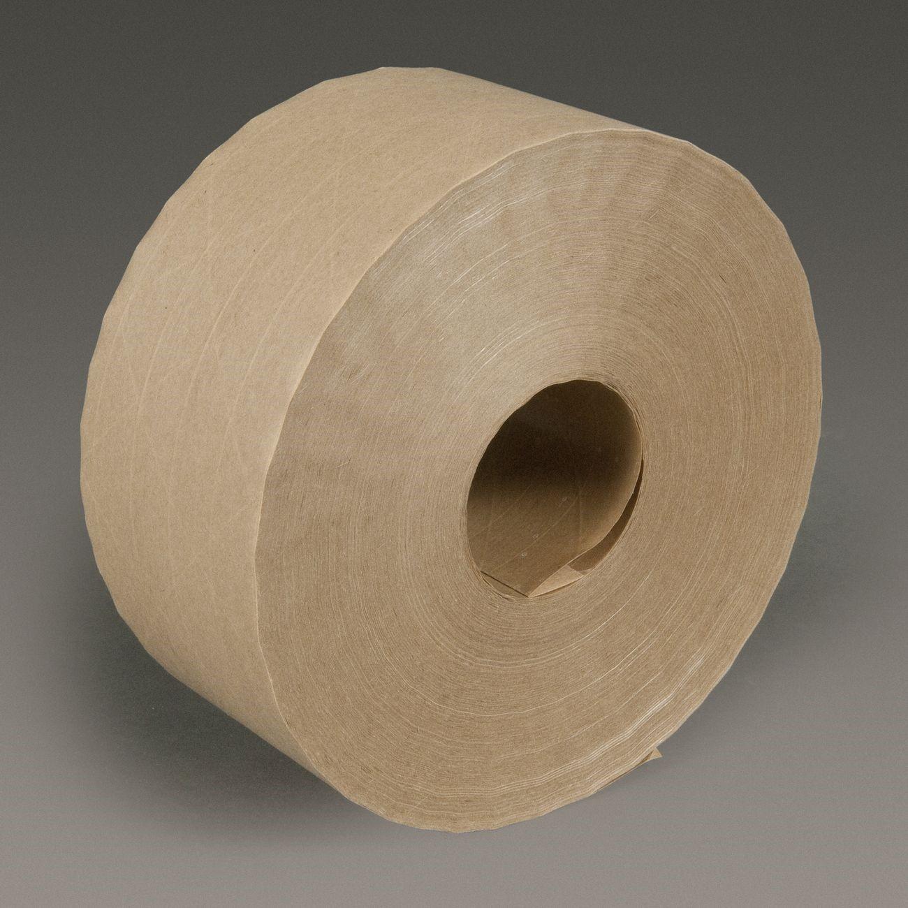 3M(TM) Water Activated Paper Tape 6144 Natural Economy Reinforced, 70 mm x 450 ft, 10 rolls per case Bulk
