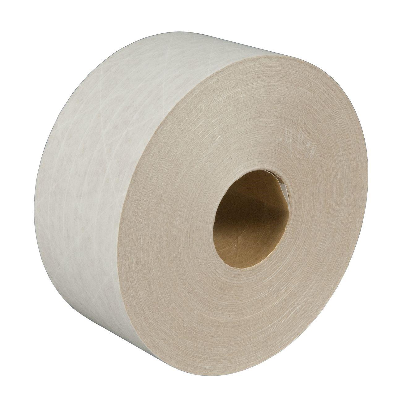 3M(TM) Water Activated Paper Tape 6145 White Light Duty Reinforced, 72 mm x 450 ft, 10 rolls per case Bulk