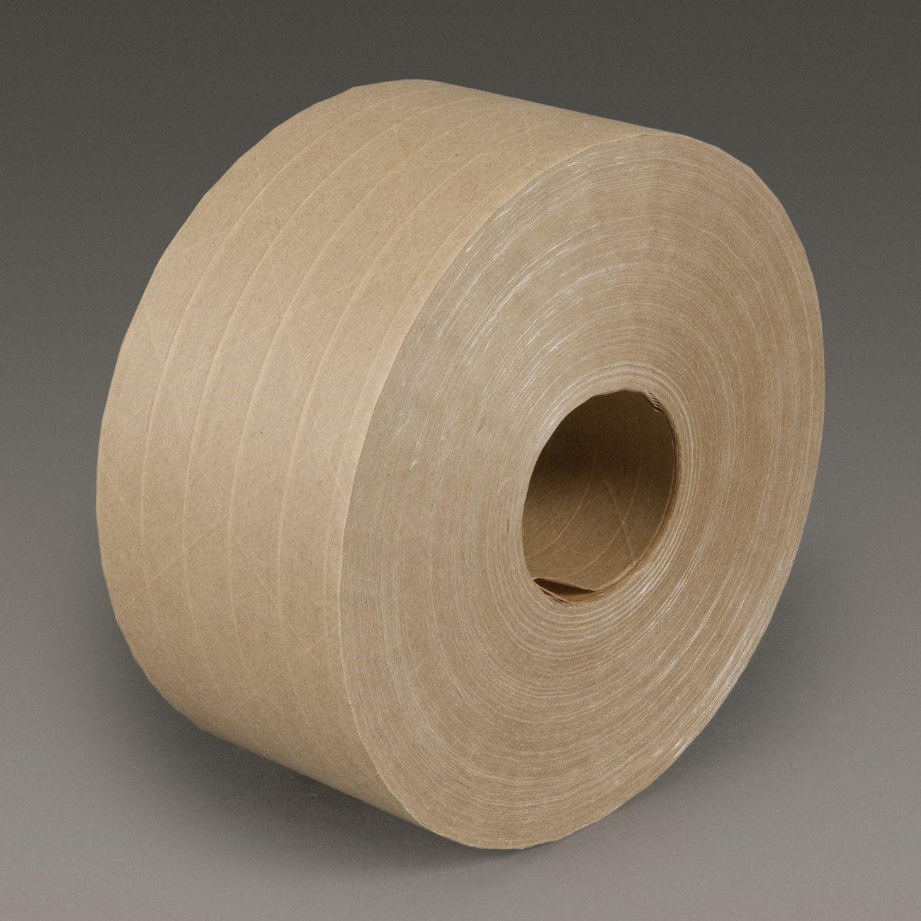 3M(TM) Water Activated Paper Tape 6146 Natural Medium Duty Reinforced, 72 mm x 450 ft, 10 rolls per case Bulk