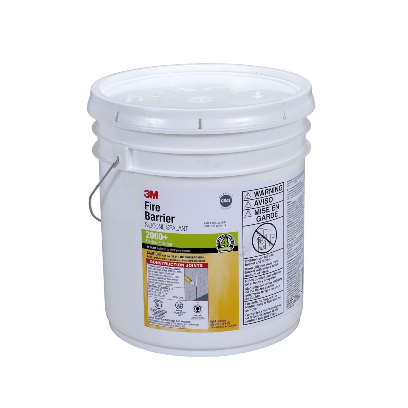 3M(TM) Fire Barrier Silicone Sealant 2000+, 4.5 gallon, Pail, 1/case