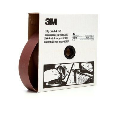 3M Utility Cloth Roll 314D, 2 in x 50 yd P220 J weight, 5 per case