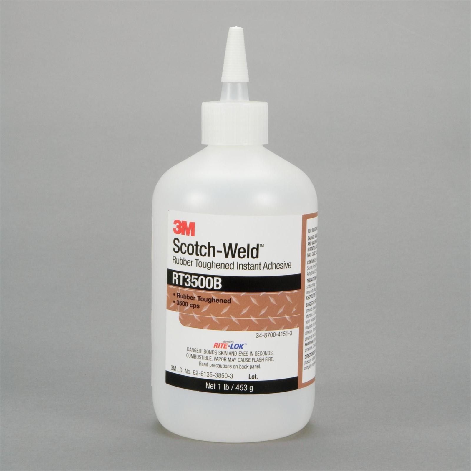 3M(TM) Scotch-Weld(TM) Rubber Toughened Instant Adhesive RT3500B Black, 1 Pound, 1 per case