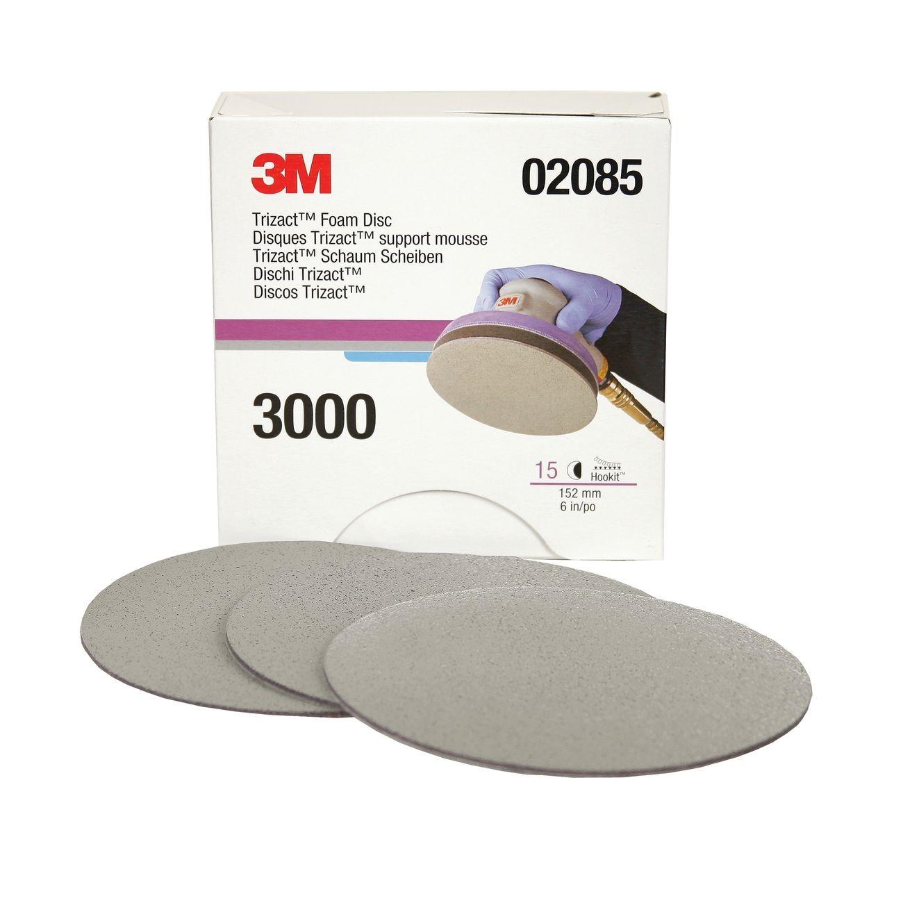 Abrasive Disc, Trizact™ Hookit™, Abrasive Type: Coated; Diameter: 6 Inch; Grit Size: P3000; Material: Silicon Carbide; Attachment Type: Hook & Loop; Coat Type: Closed; Color: Gray; Pack: 60/Case