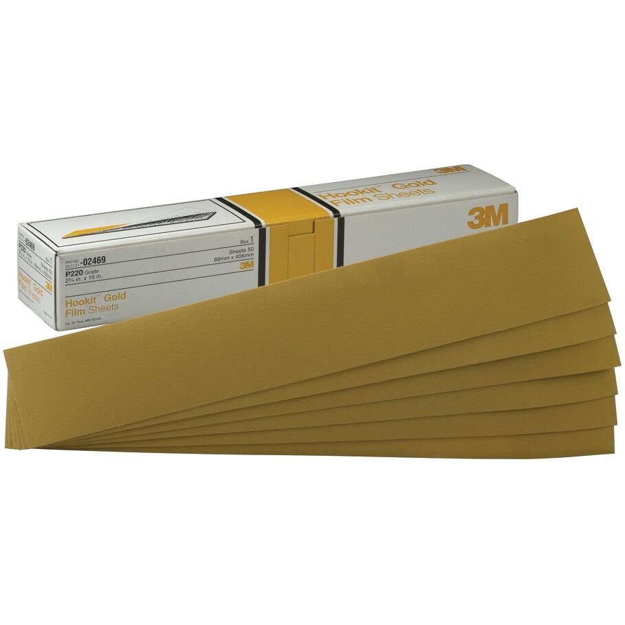 3M(TM) Hookit(TM) Gold Sheet, 02473, 2 3/4 in x 16 in, P120C, 50 sheets per box, 5 boxes per case