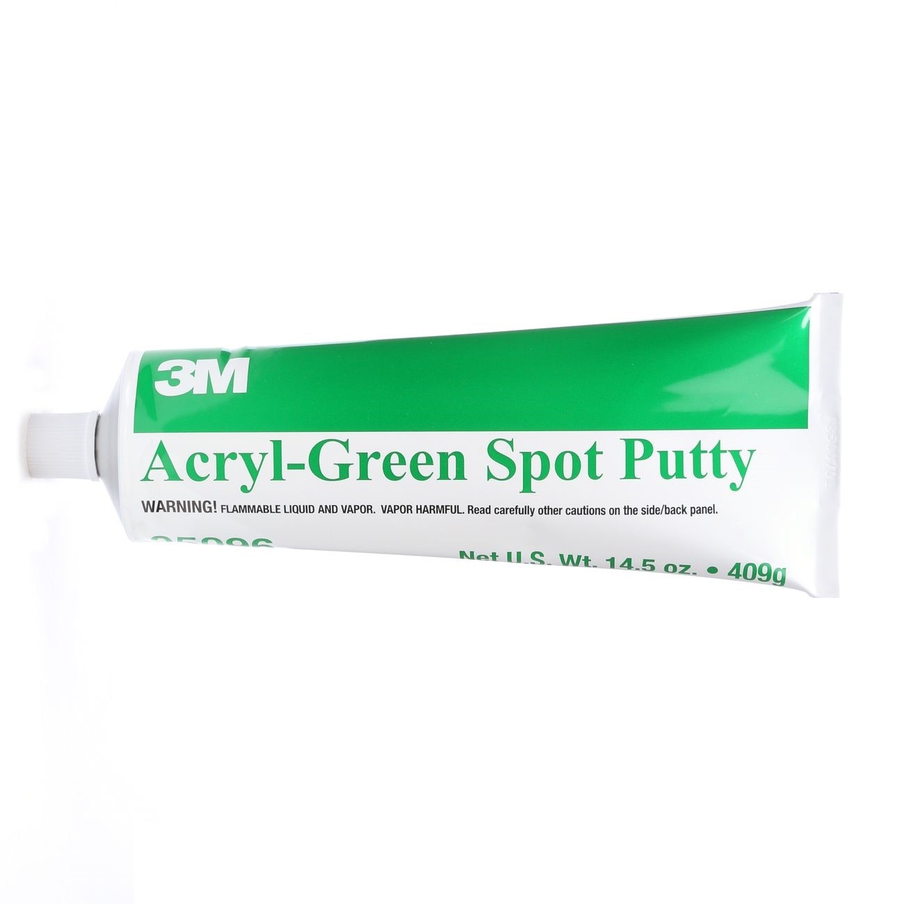 3M Acryl-Green Spot Putty, Size: 14.5 oz tube, Color: Green, Packaging Qty: 12 per case