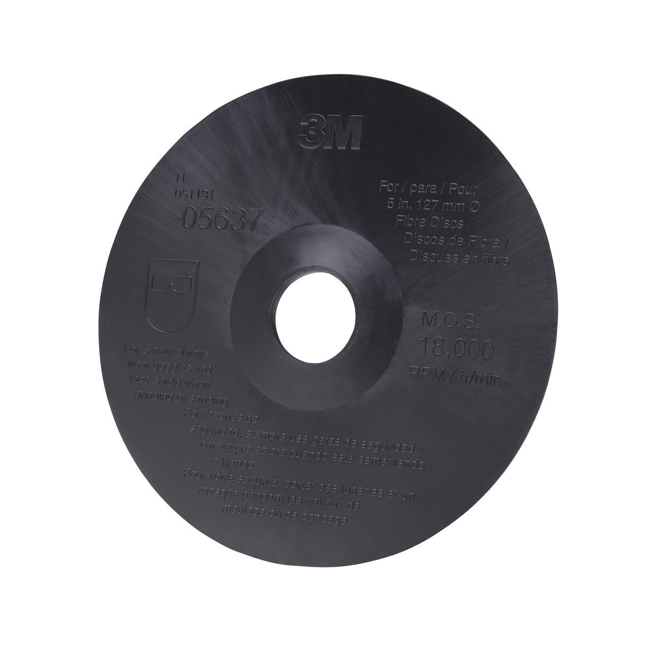 3M Fibre Disc Backup Pad, 05637, 5 in x 7/8 in, 10 per case