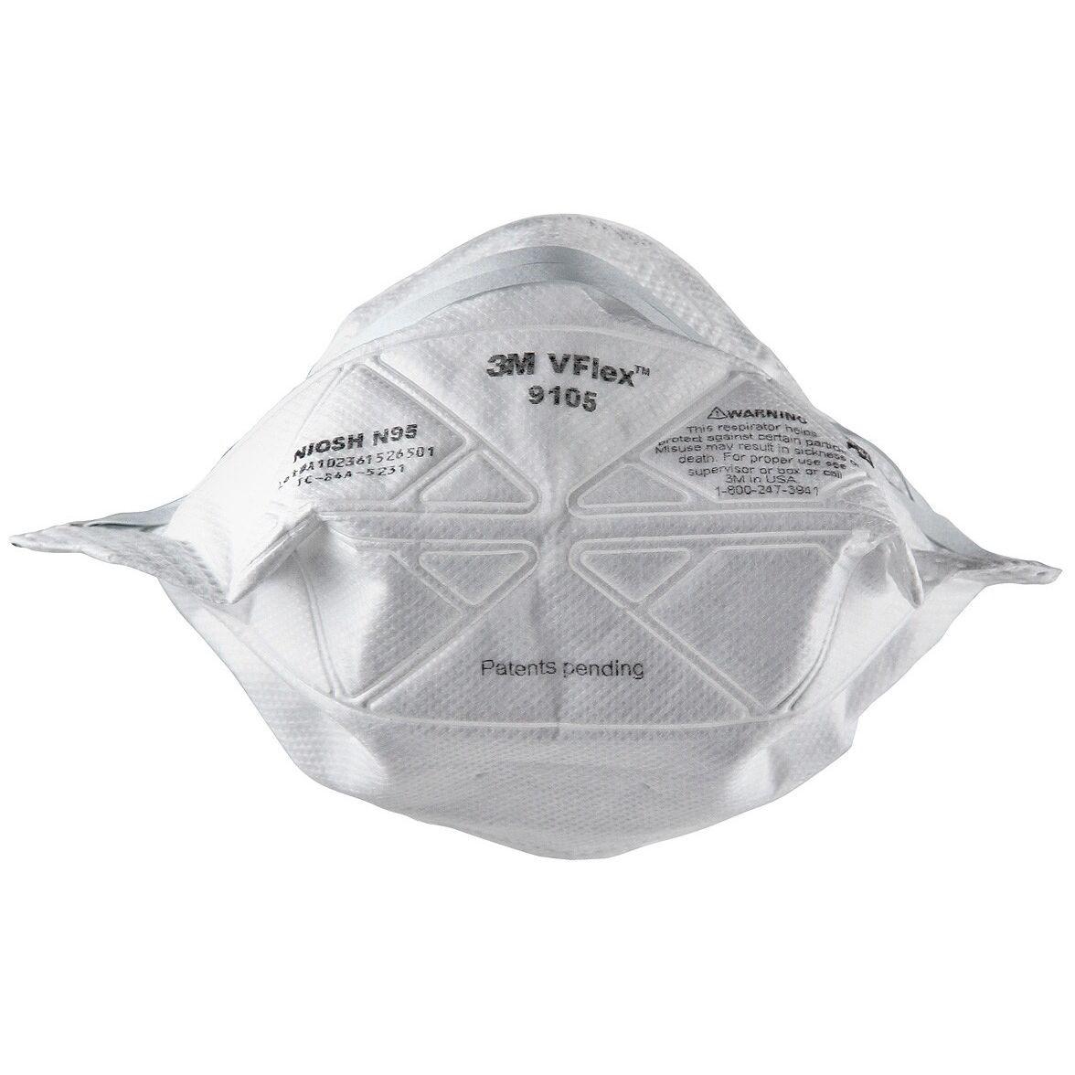 Disposable Respirator, VFlex™, 9105, Standard, N95, White, 400/CS