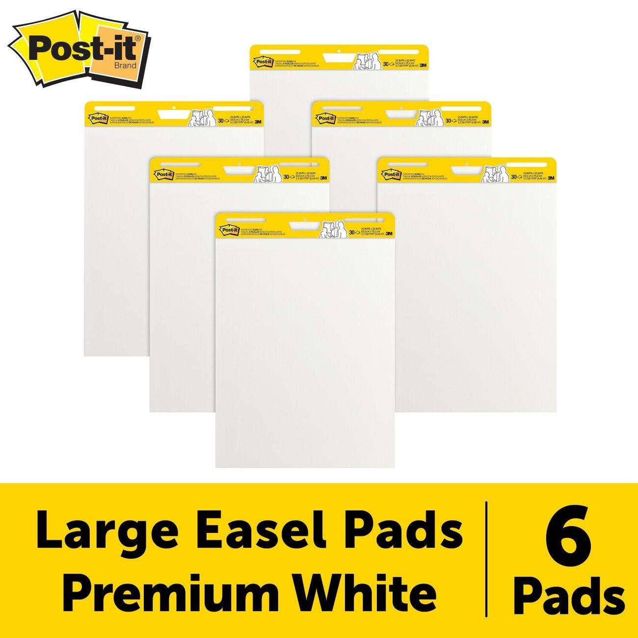 Post-it(R) Easel Pad 559 VAD 6PK, 25 in x 30 in, White