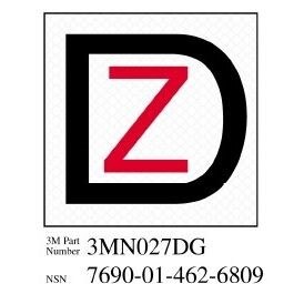 3M(TM) Diamond Grade(TM) Damage Control Sign 3MN027DG "Dk Ship Zebra", 2 in x 2 in, 10 per package