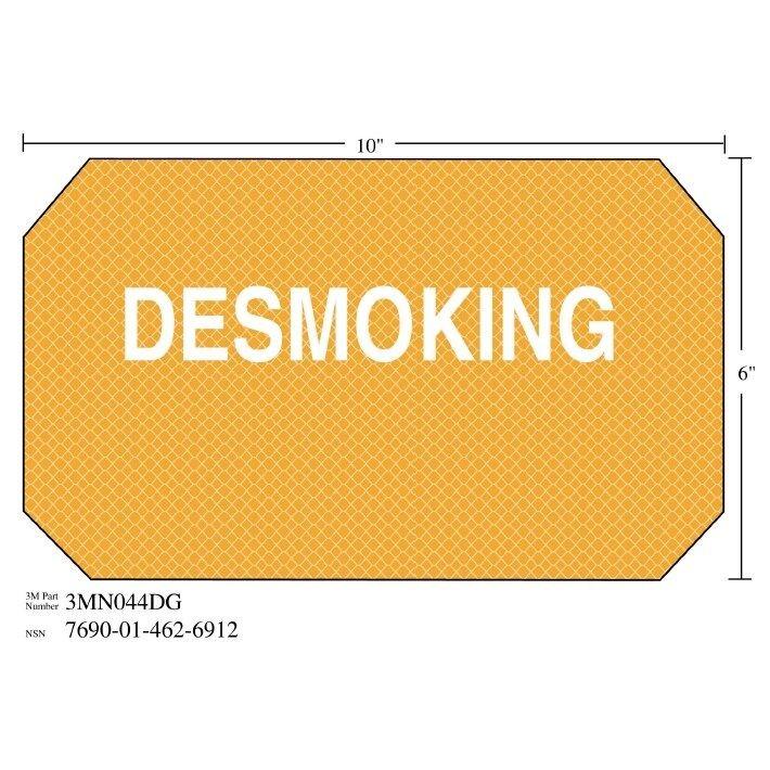 3M(TM) Diamond Grade(TM) Damage Control Sign 3MN044DG "DESMOKING", 10 in x 6 in, 10 per package
