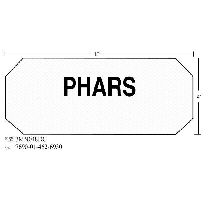 3M(TM) Diamond Grade(TM) Damage Control Sign 3MN048DG "PHARS", 10 in x 4 in, 10 per package