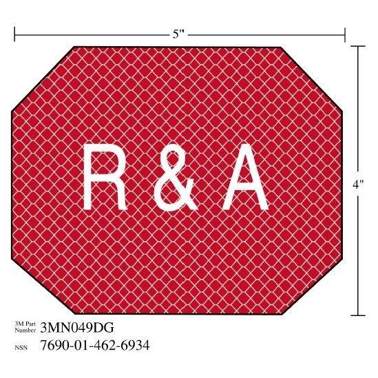 3M(TM) Diamond Grade(TM) Damage Control Sign 3MN049DG "R&A", 5 in x 4 in, 10 per package