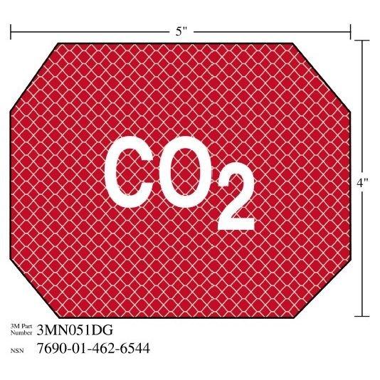 3M(TM) Diamond Grade(TM) Damage Control Sign 3MN051DG "CO2", 5 in x 4 in, 10 per package