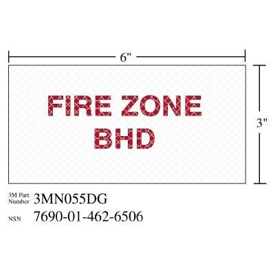 3M(TM) Diamond Grade(TM) Damage Control Sign 3MN055DG "FIR ZON BHD", 6 in x 3 in, 10 per package