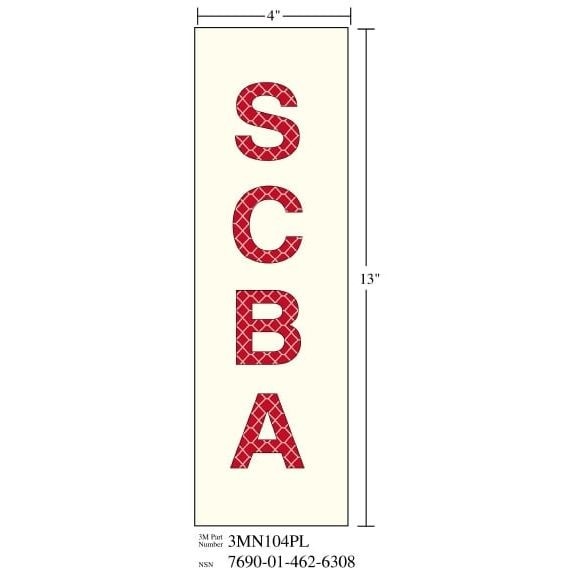 3M(TM) Photoluminescent Film 6900, Shipboard Sign 3MN104PL "SCBA", 4 in x 13 in, 10/pkg