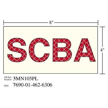 3M(TM) Photoluminescent Film 6900, Shipboard Sign 3MN105PL "SCBA", 8 in x 4 in, 10/pkg