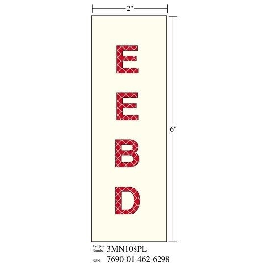 3M(TM) Photoluminescent Film 6900, Shipboard Sign 3MN107PL, 1 in x 3 in, EEBD, 10/pkg