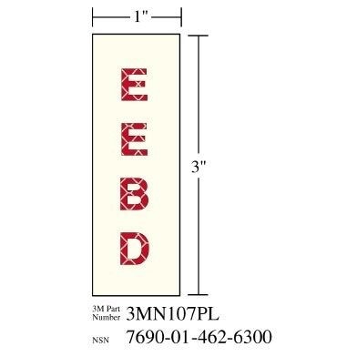 3M(TM) Photoluminescent Film 6900, Shipboard Sign 3MN108PL, 2 in x 6 in, EEBD, 10/pkg