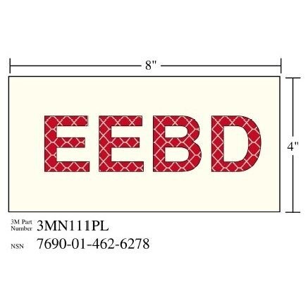 3M(TM) Photoluminescent Film 6900, Shipboard Sign 3MN111PL, 8 in x 4 in, EEBD, 10/pkg